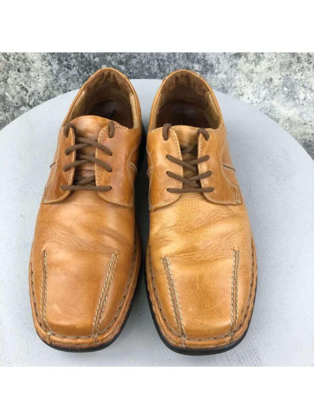 Josef Seibel Men's EU 42 (9) Brown Leather Closed Toe Lace-Up Casual Dress Shoes